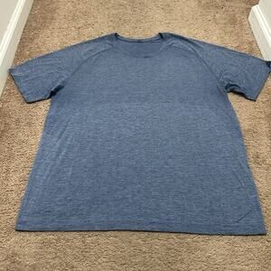 Lululemon Men’s Swiftly Tech Short Sleeve Shirt Heathered Blue Size XXL